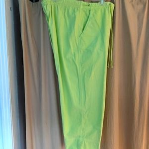 Lime Green Drawstring Cropped Pants